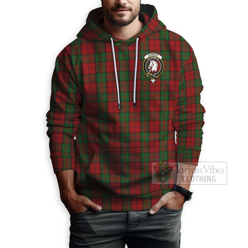 Tartan Vibes Clothing Dunbar Tartan Hoodie with Family Crest Celtic Skull Style