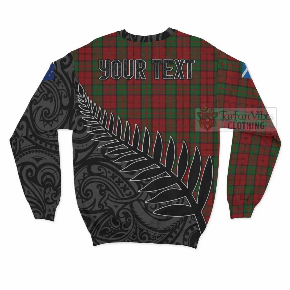 Tartan Vibes Clothing Dunbar Crest Tartan Sweatshirt with New Zealand Silver Fern Half Style