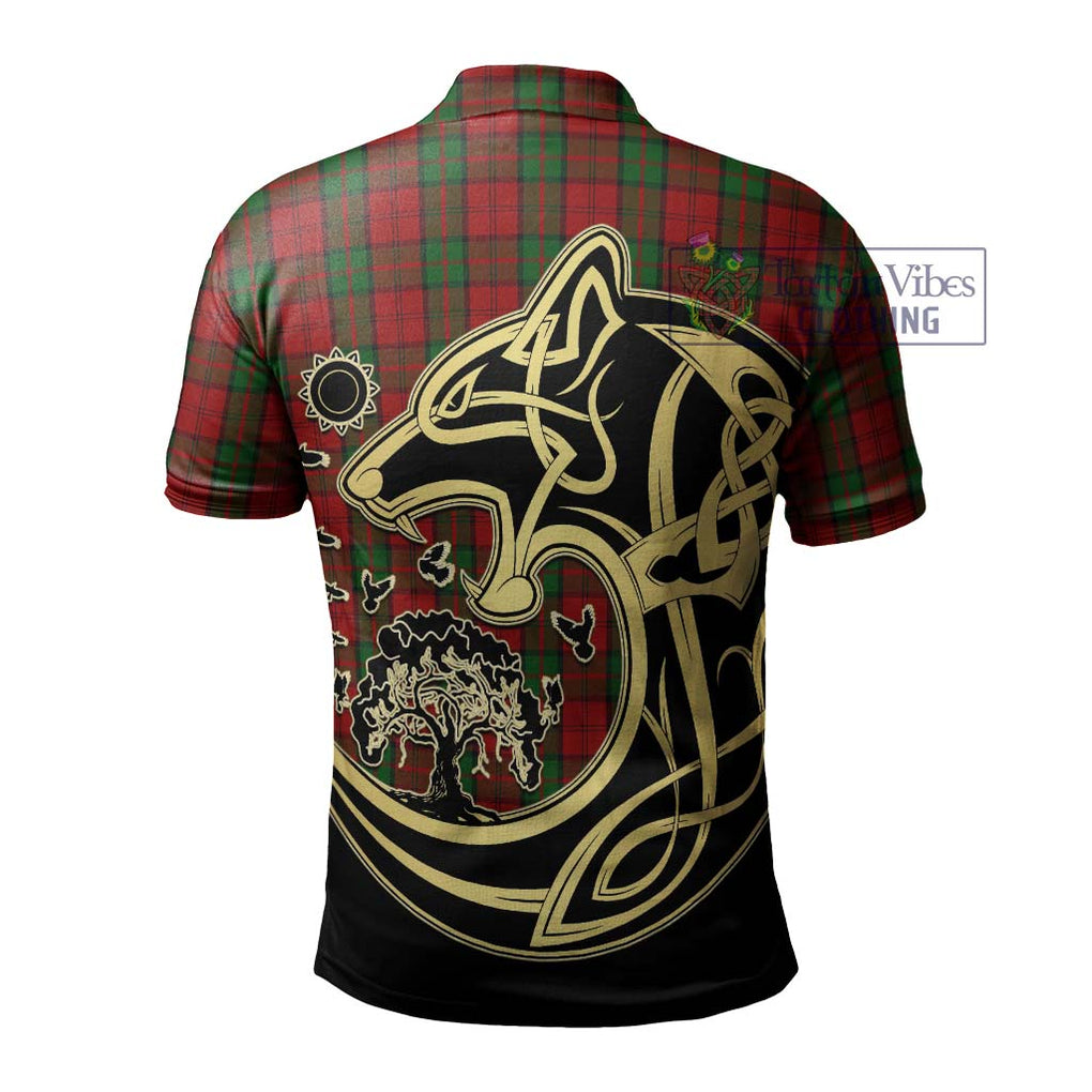 Dunbar Tartan Polo Shirt with Family Crest Celtic Wolf Style - Tartanvibesclothing Shop