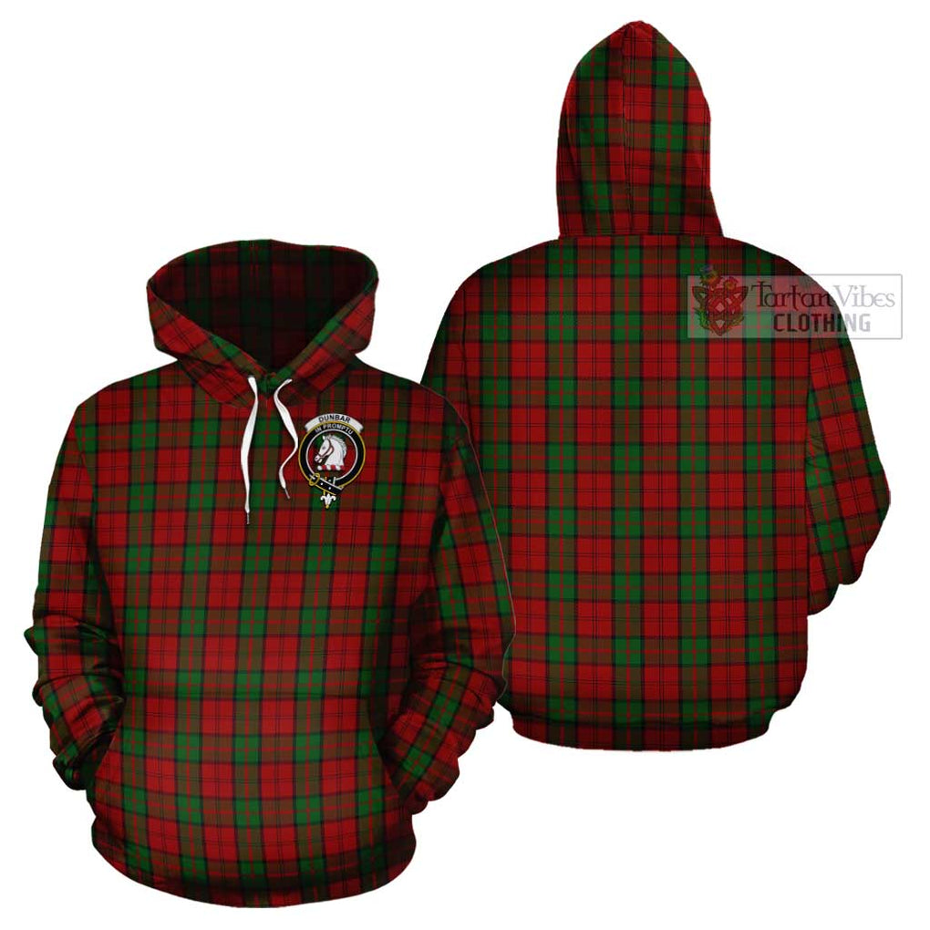 Dunbar Tartan Cotton Hoodie with Family Crest Pullover Hoodie - Tartan Vibes Clothing