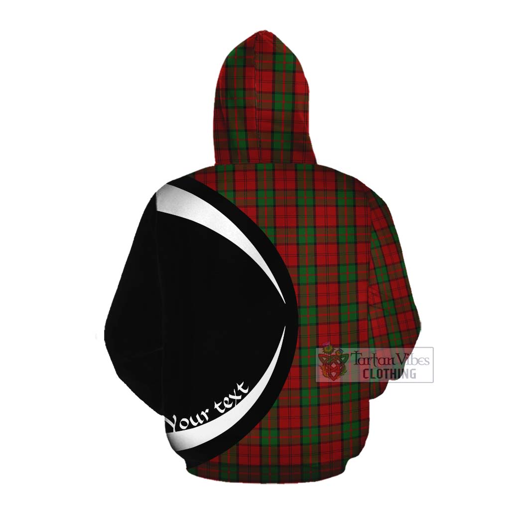 Tartan Vibes Clothing Dunbar Tartan Cotton Hoodie with Family Crest Circle Style