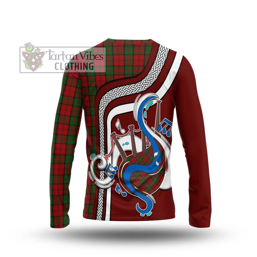 Tartan Vibes Clothing Dunbar Tartan Long Sleeve T-Shirt with Epic Bagpipe Style