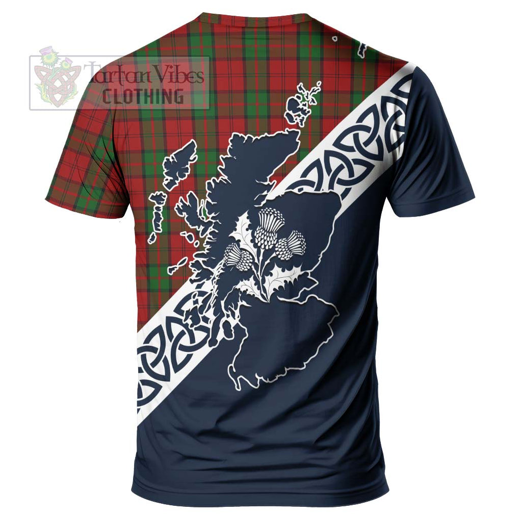 Dunbar Tartan T-Shirt Featuring Thistle and Scotland Map