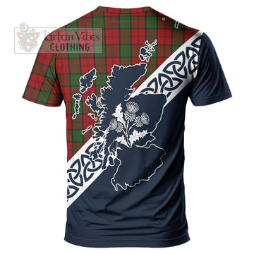 Dunbar Tartan T-Shirt Featuring Thistle and Scotland Map