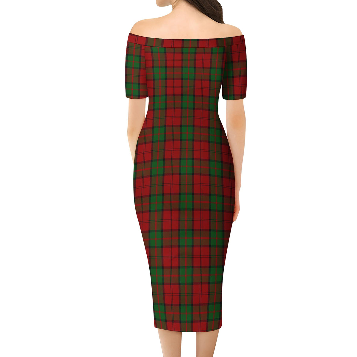 Dunbar Tartan Off Shoulder Lady Dress - Tartan Vibes Clothing