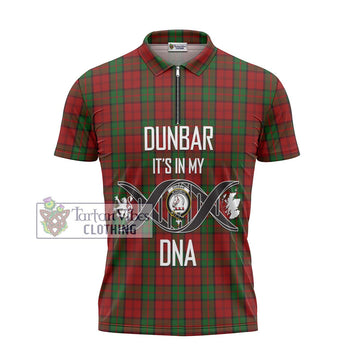 Dunbar Tartan Zipper Polo Shirt with Family Crest DNA In Me Style