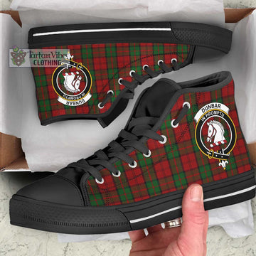 Dunbar Tartan High Top Shoes with Family Crest