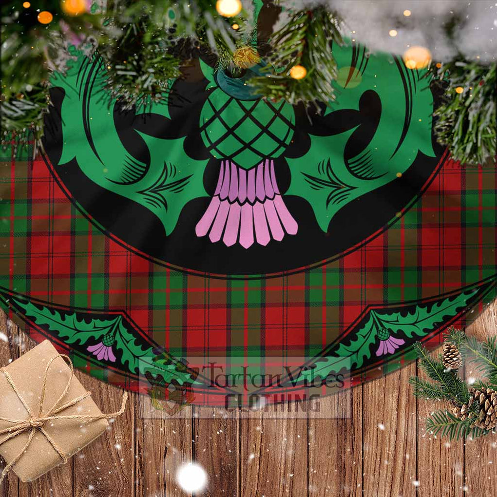 Tartan Vibes Clothing Dunbar Tartan Christmas Tree Skirt Scottish Thistle Style