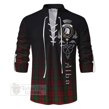 Dunbar Tartan Ghillie Kilt Shirt Featuring Alba Gu Brath Family Crest Celtic Inspired