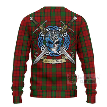 Dunbar Tartan Ugly Sweater with Family Crest Celtic Skull Style