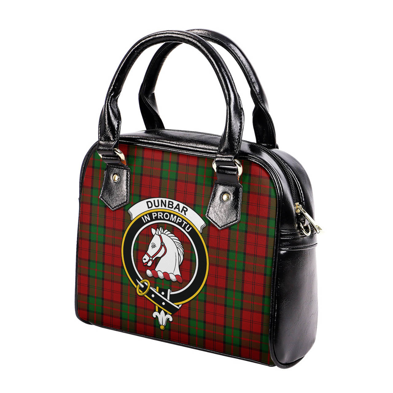 Dunbar Tartan Shoulder Handbags with Family Crest - Tartanvibesclothing