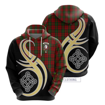 Dunbar Tartan Hoodie with Family Crest and Celtic Symbol Style