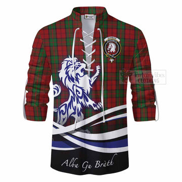 Dunbar Tartan Ghillie Kilt Shirt with Alba Gu Brath Regal Lion Emblem