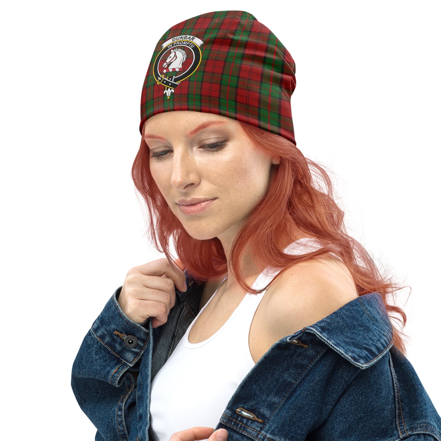 Dunbar Tartan Beanies Hat with Family Crest - Tartan Vibes Clothing