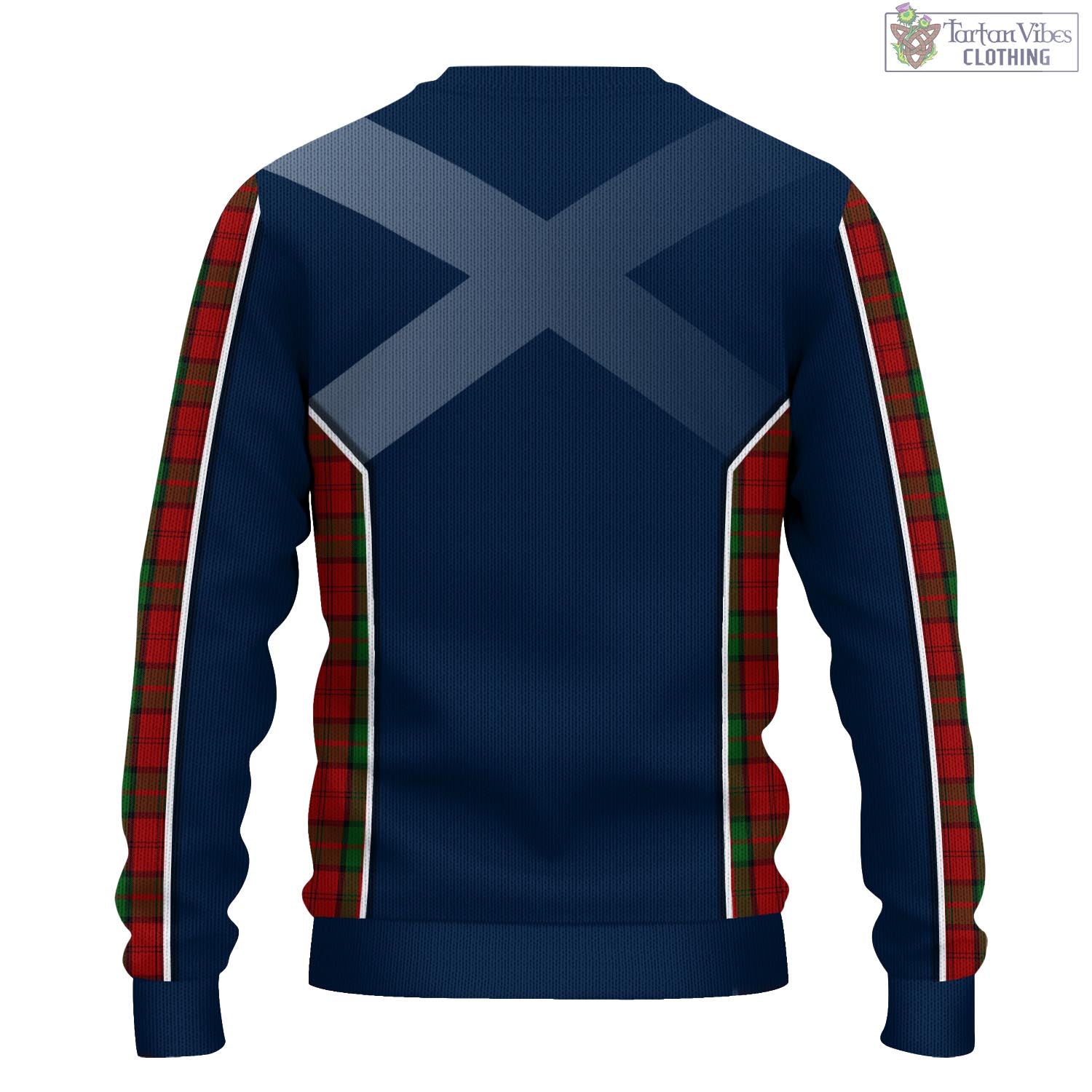 Tartan Vibes Clothing Dunbar Tartan Knitted Sweatshirt with Family Crest and Scottish Thistle Vibes Sport Style