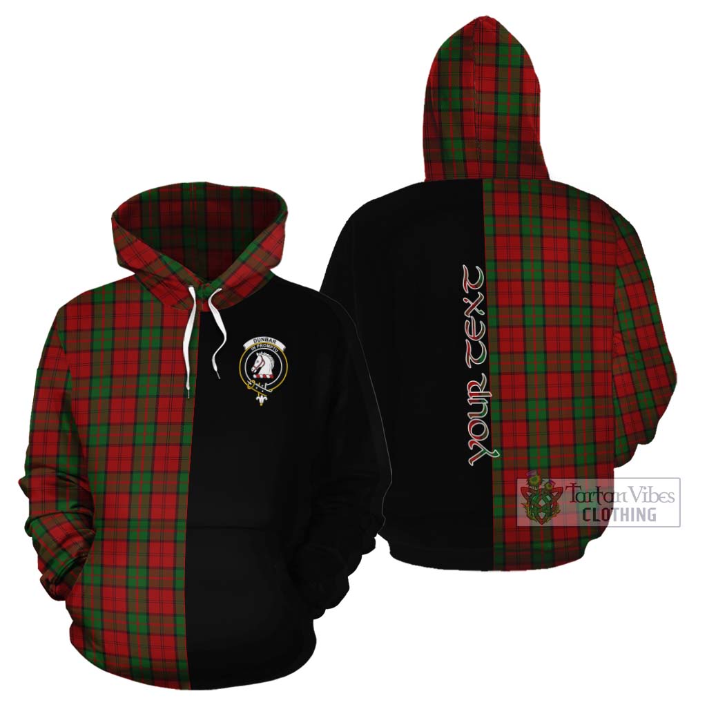 Tartan Vibes Clothing Dunbar Tartan Cotton Hoodie with Family Crest and Half Of Me Style