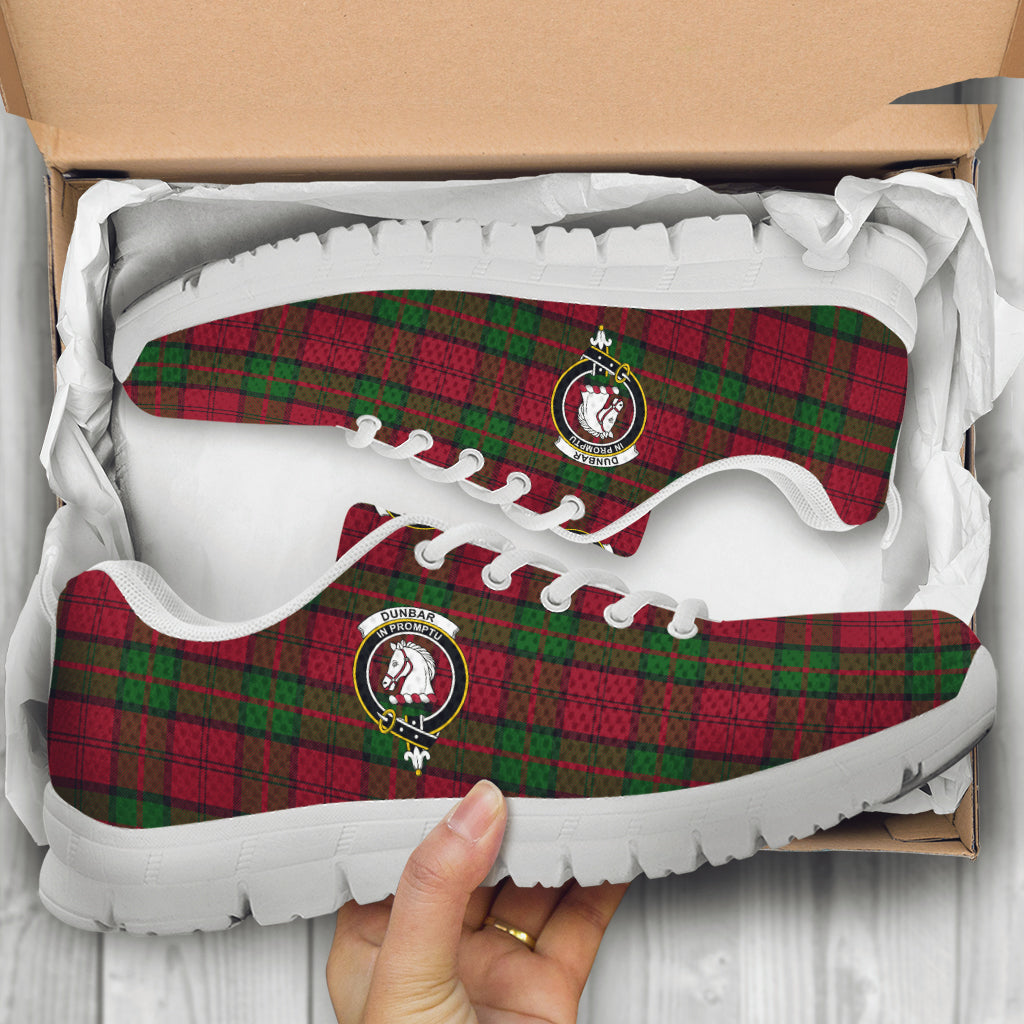 Dunbar Tartan Sneakers with Family Crest - Tartan Vibes Clothing