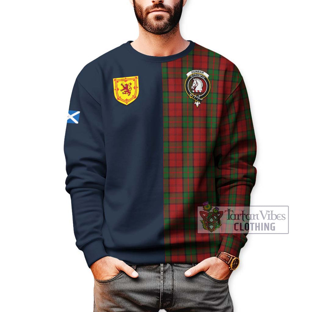 Tartan Vibes Clothing Dunbar Tartan Sweatshirt with Scottish Lion Royal Arm Half Style