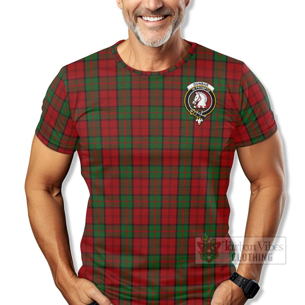 Tartan Vibes Clothing Dunbar Tartan T-Shirt with Family Crest Celtic Skull Style