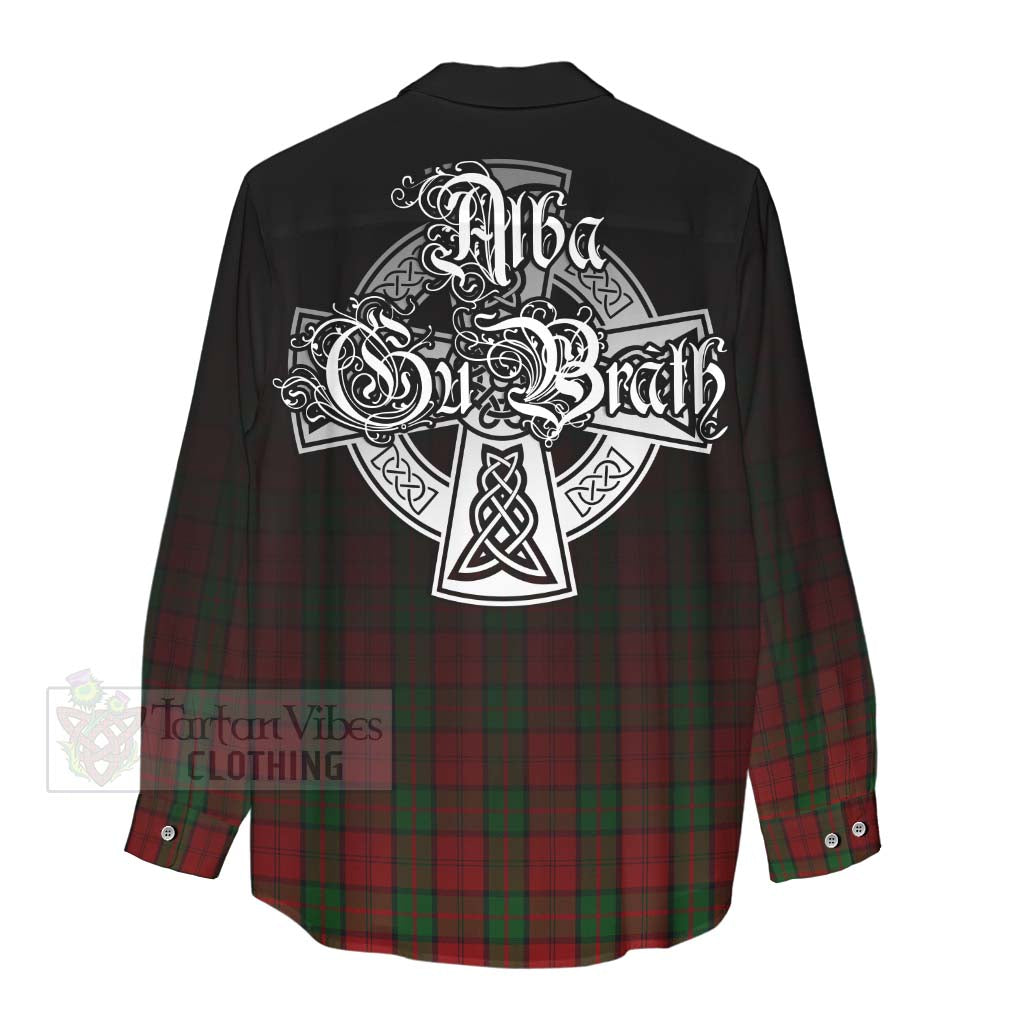 Tartan Vibes Clothing Dunbar Tartan Women's Casual Shirt Featuring Alba Gu Brath Family Crest Celtic Inspired