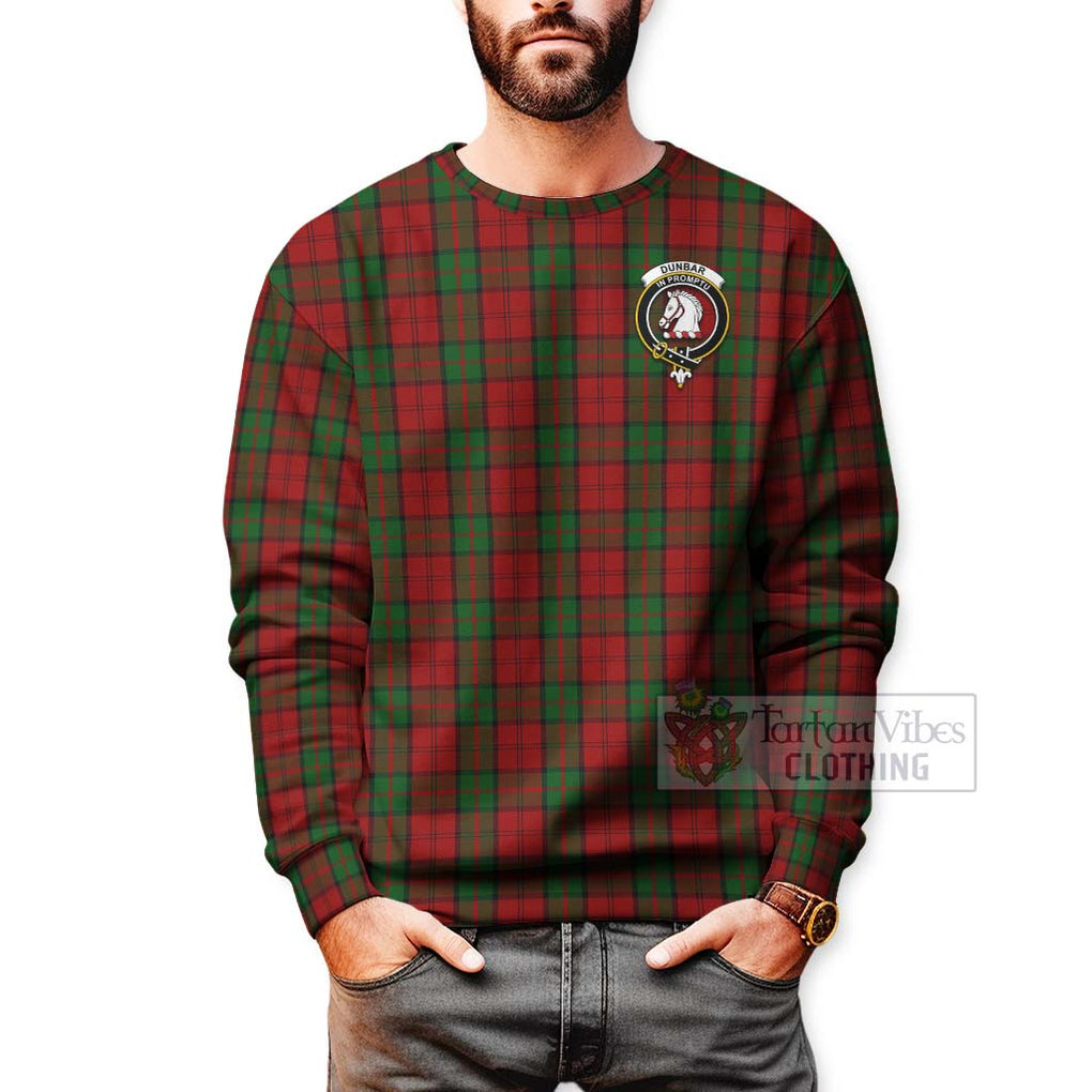 Tartan Vibes Clothing Dunbar Tartan Sweatshirt with Family Crest Celtic Skull Style