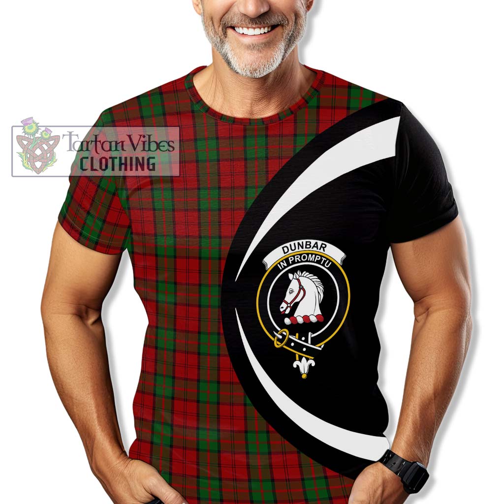 Tartan Vibes Clothing Dunbar Tartan T-Shirt with Family Crest Circle Style