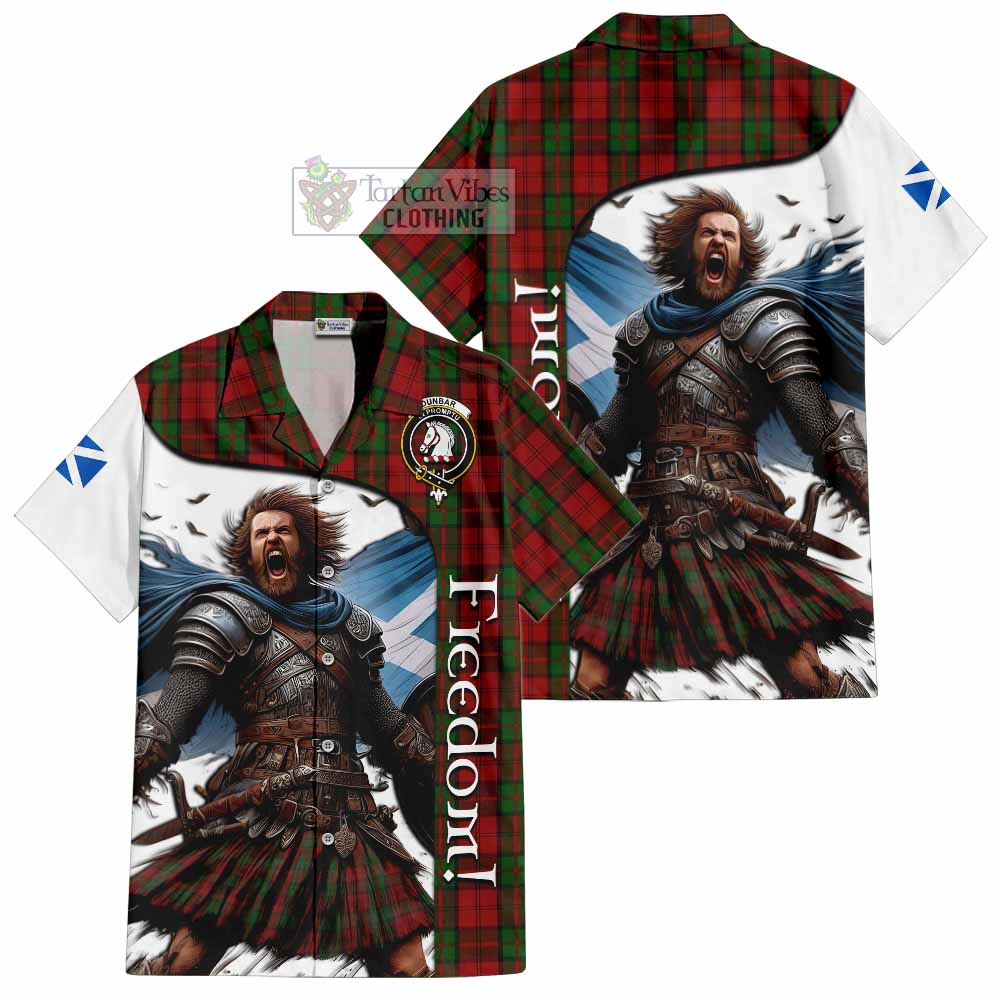 Tartan Vibes Clothing Dunbar Crest Tartan Short Sleeve Button Shirt Inspired by the Freedom of Scottish Warrior