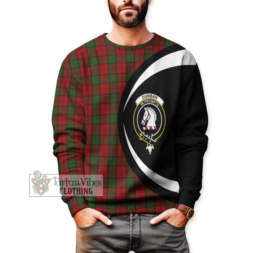 Dunbar Tartan Sweatshirt with Family Crest Circle Style - Tartan Vibes Clothing