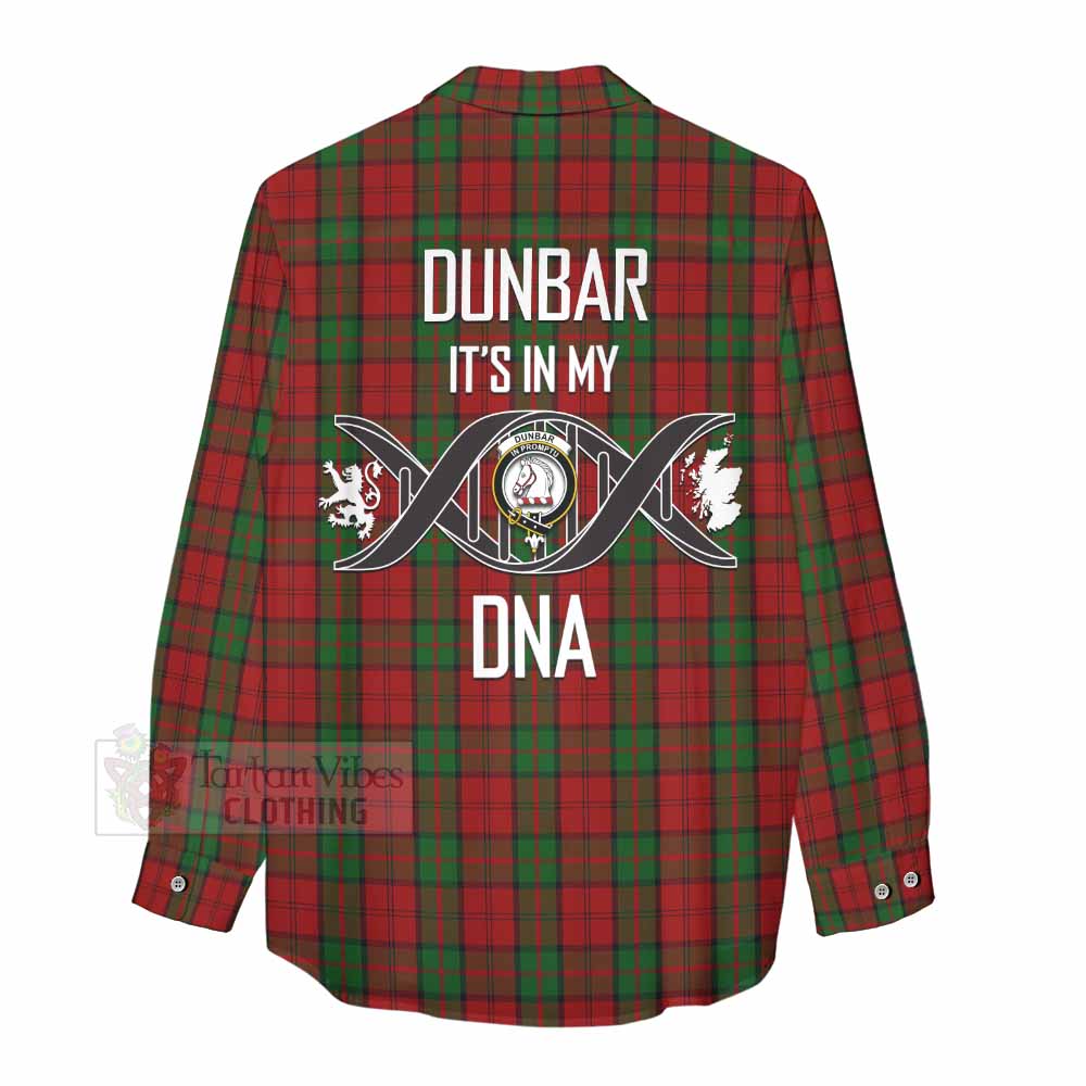 Tartan Vibes Clothing Dunbar Tartan Women's Casual Shirt with Family Crest DNA In Me Style