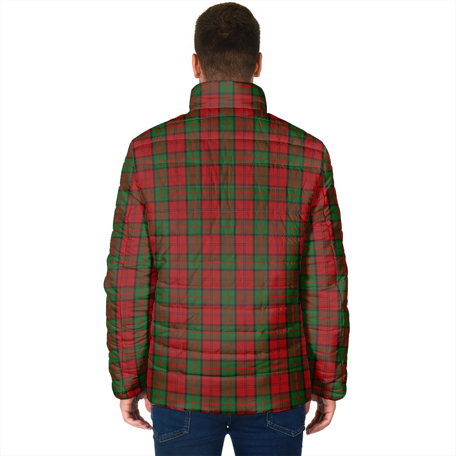 Dunbar Tartan Padded Jacket with Family Crest - Tartan Vibes Clothing