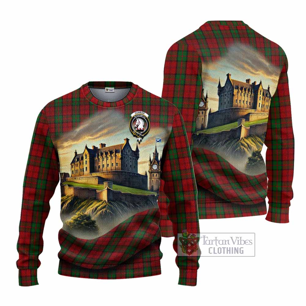 Dunbar Tartan Family Crest Knitted Sweater with Scottish Ancient Castle Style - Tartan Vibes Clothing