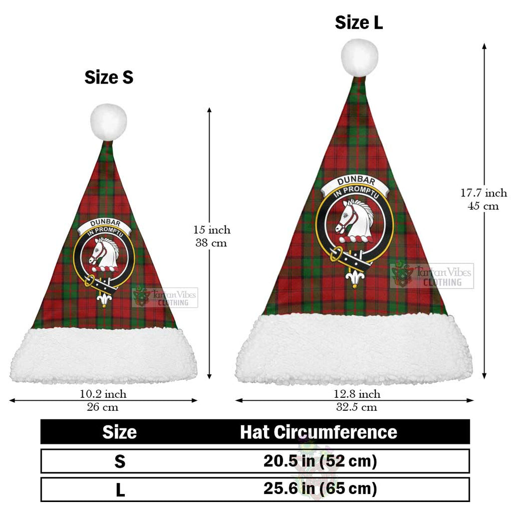 Tartan Vibes Clothing Dunbar Tartan Christmas Santa Hats with Family Crest