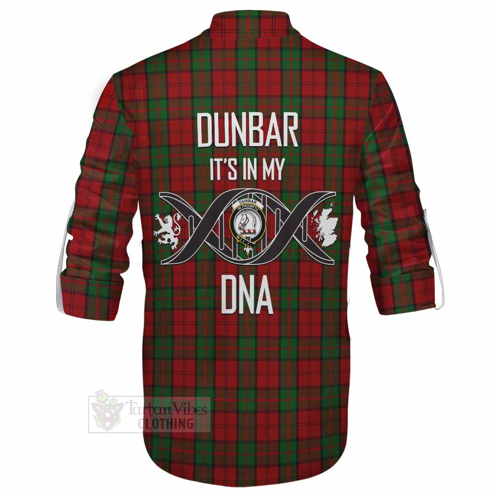 Tartan Vibes Clothing Dunbar Tartan Ghillie Kilt Shirt with Family Crest DNA In Me Style