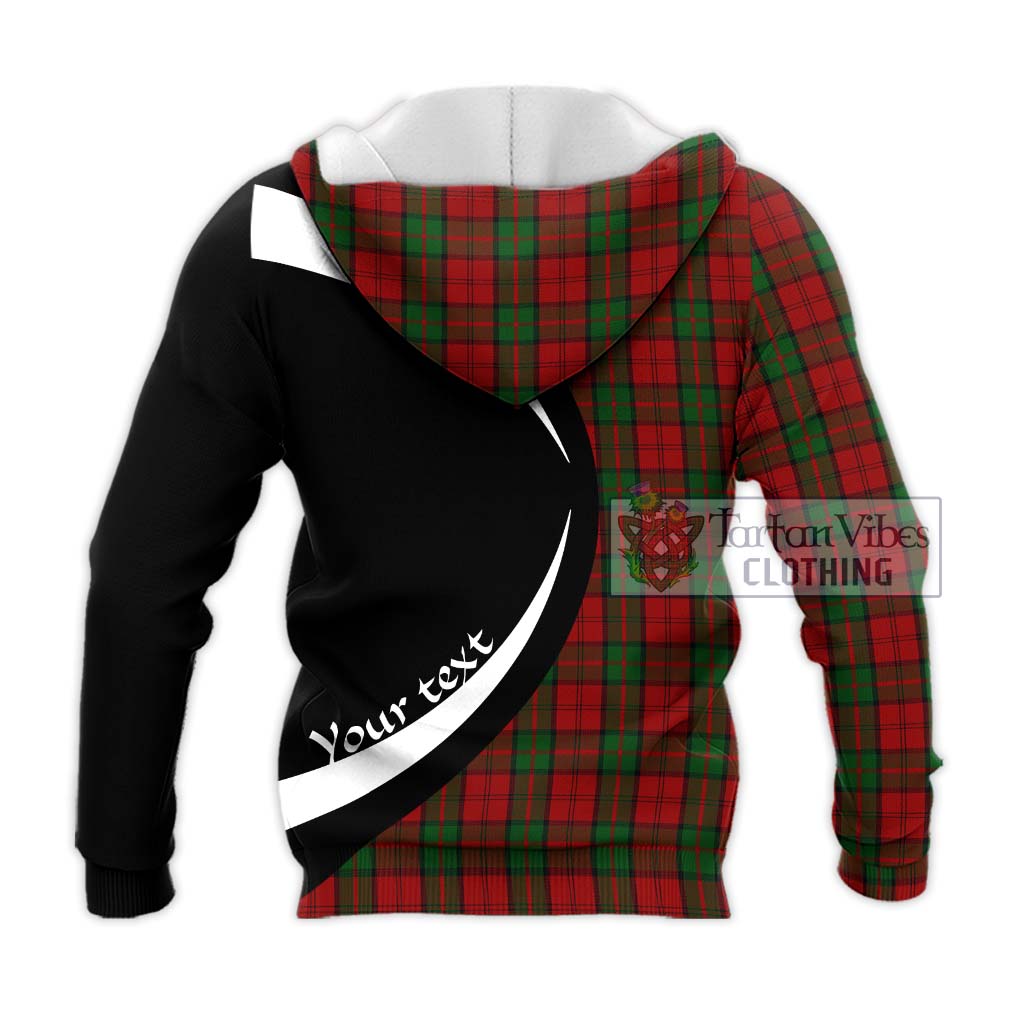 Dunbar Tartan Knitted Hoodie with Family Crest Circle Style - Tartan Vibes Clothing