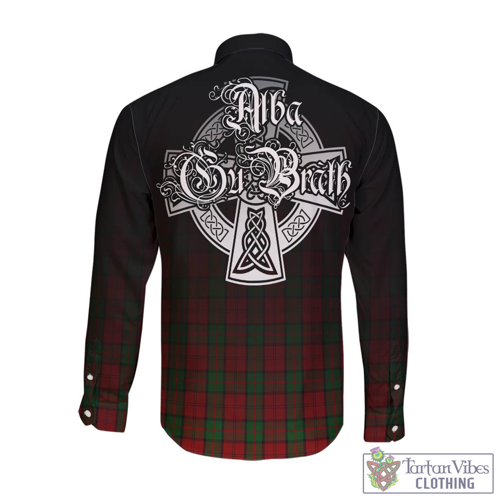 Tartan Vibes Clothing Dunbar Tartan Long Sleeve Button Up Featuring Alba Gu Brath Family Crest Celtic Inspired