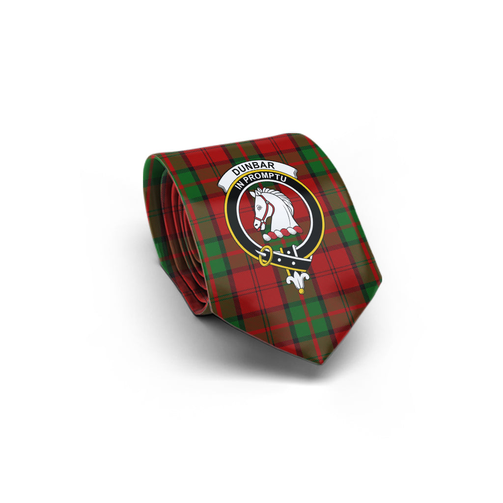 Dunbar Tartan Classic Necktie with Family Crest - Tartan Vibes Clothing