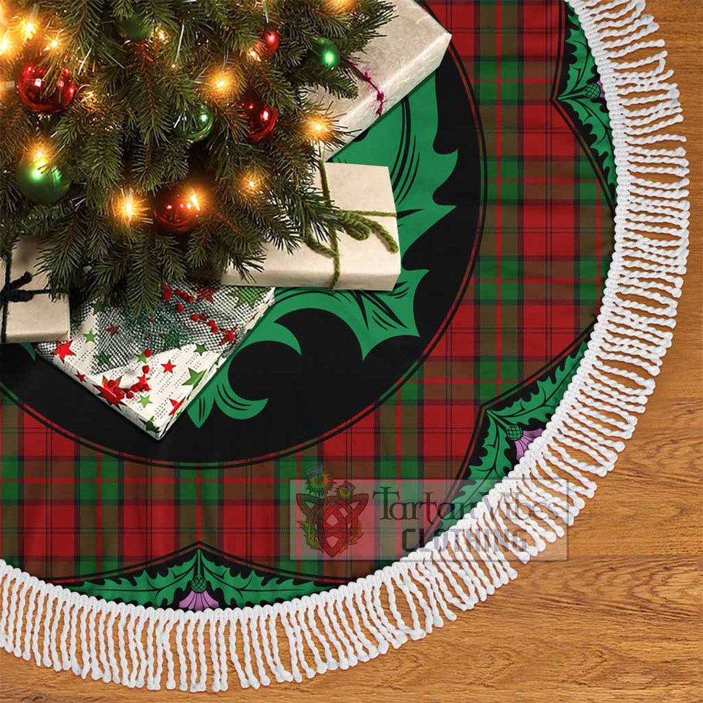 Tartan Vibes Clothing Dunbar Tartan Christmas Tree Skirt Scottish Thistle Style