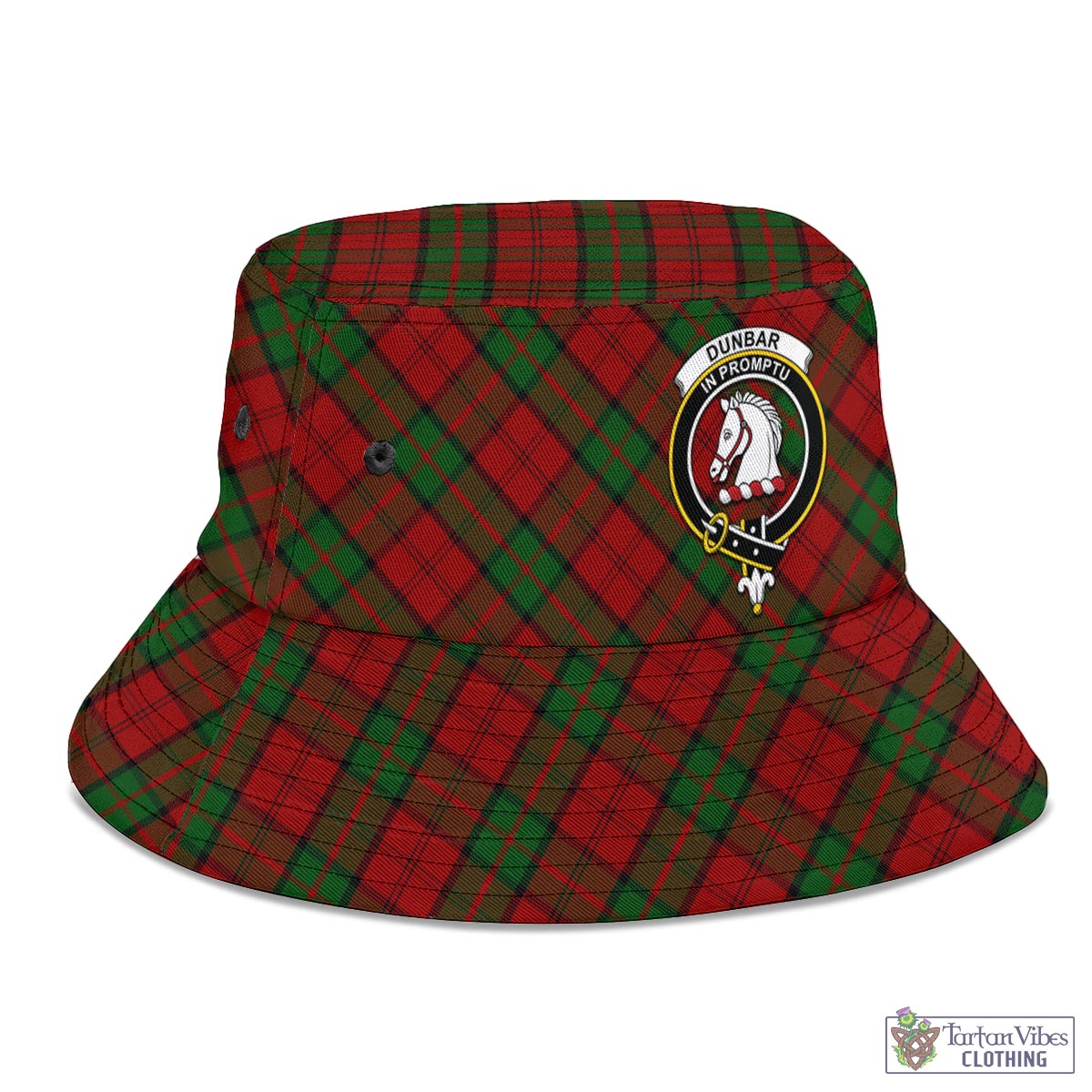 Tartan Vibes Clothing Dunbar Tartan Bucket Hat with Family Crest