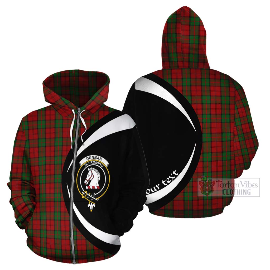 Tartan Vibes Clothing Dunbar Tartan Cotton Hoodie with Family Crest Circle Style