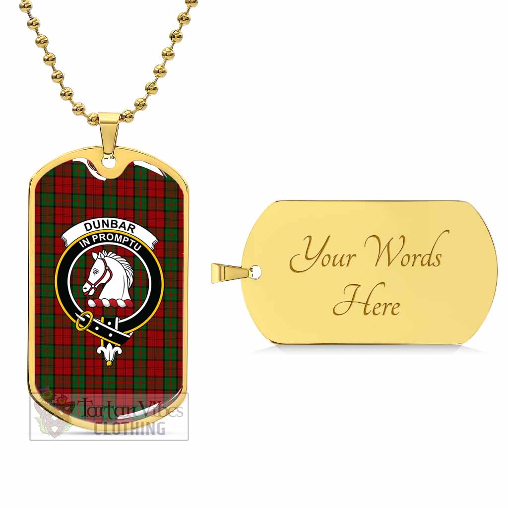 Tartan Vibes Clothing Dunbar Tartan Dog Tag Necklace with Family Crest