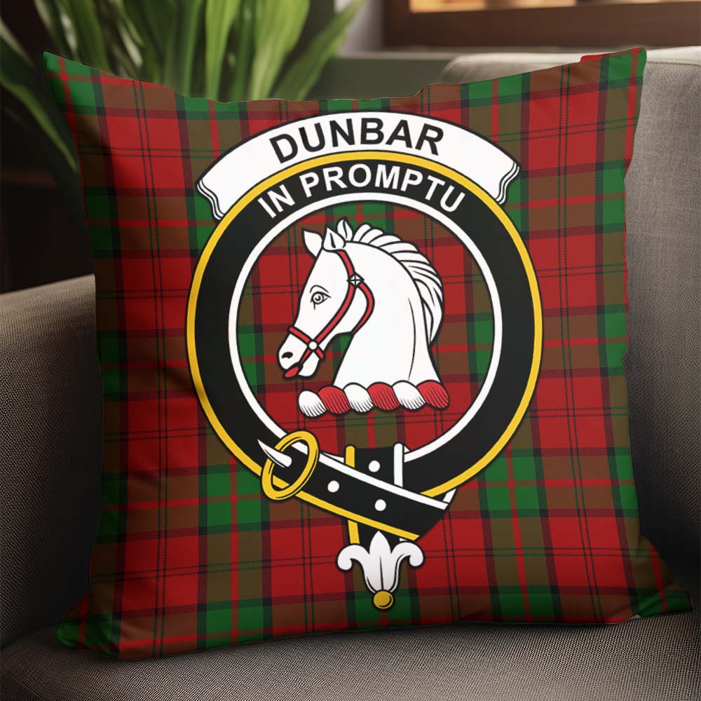 Dunbar Tartan Pillow Cover with Family Crest - Tartanvibesclothing