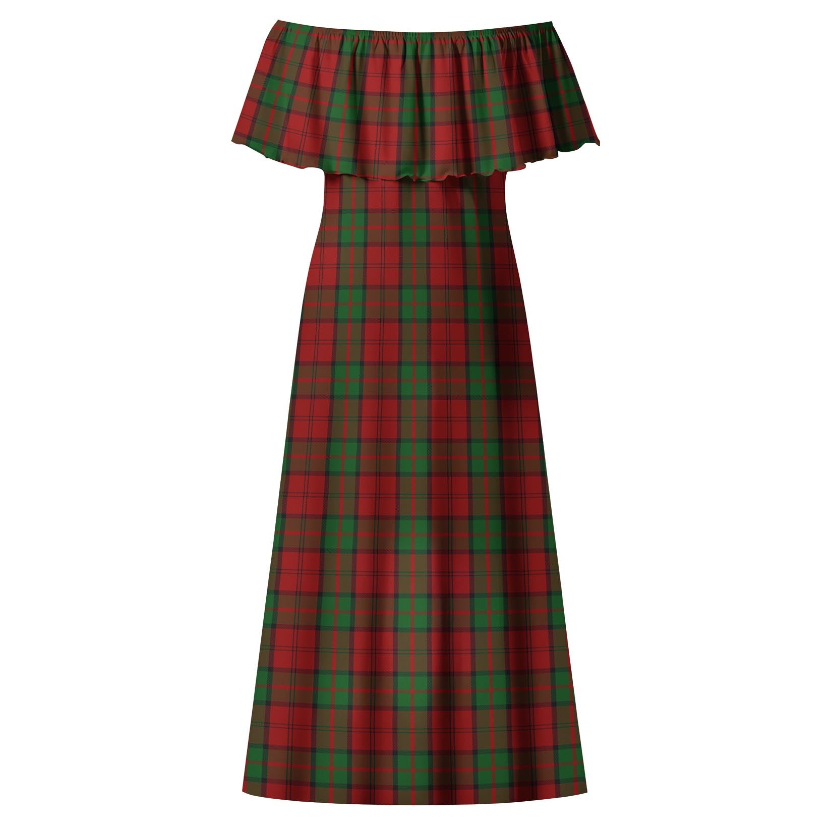 Dunbar Tartan Off Shoulder Long Dress - Tartanvibesclothing