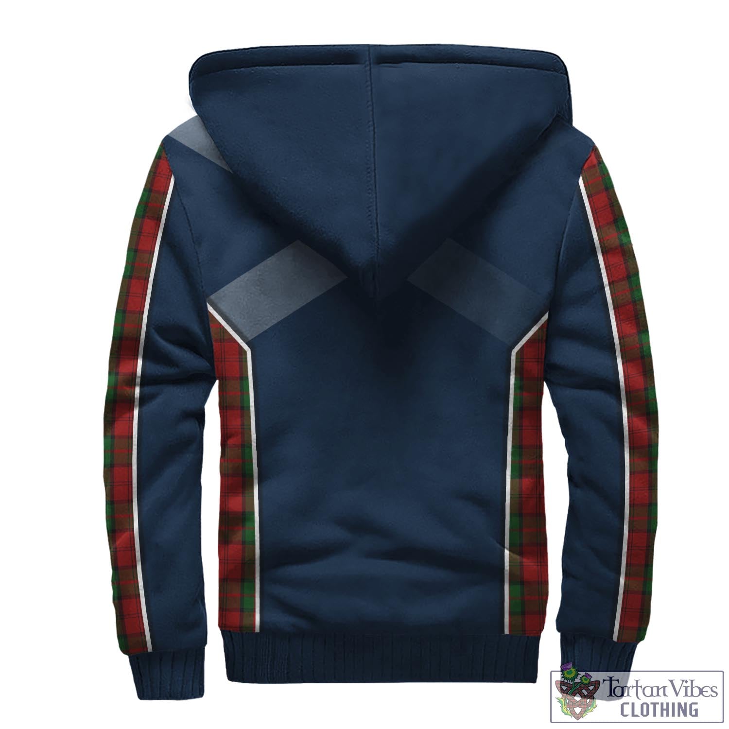 Tartan Vibes Clothing Dunbar Tartan Sherpa Hoodie with Family Crest and Scottish Thistle Vibes Sport Style