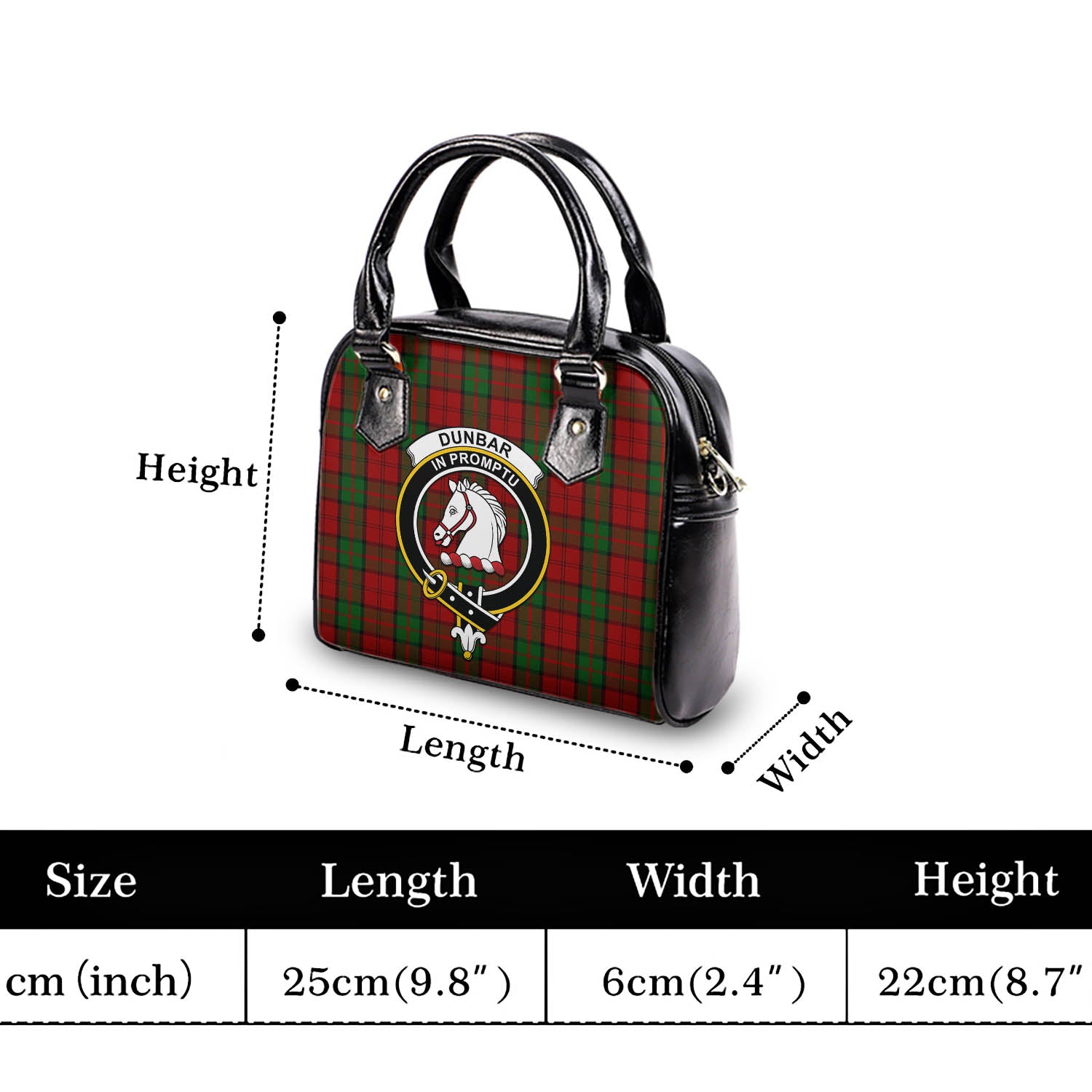 Dunbar Tartan Shoulder Handbags with Family Crest - Tartanvibesclothing