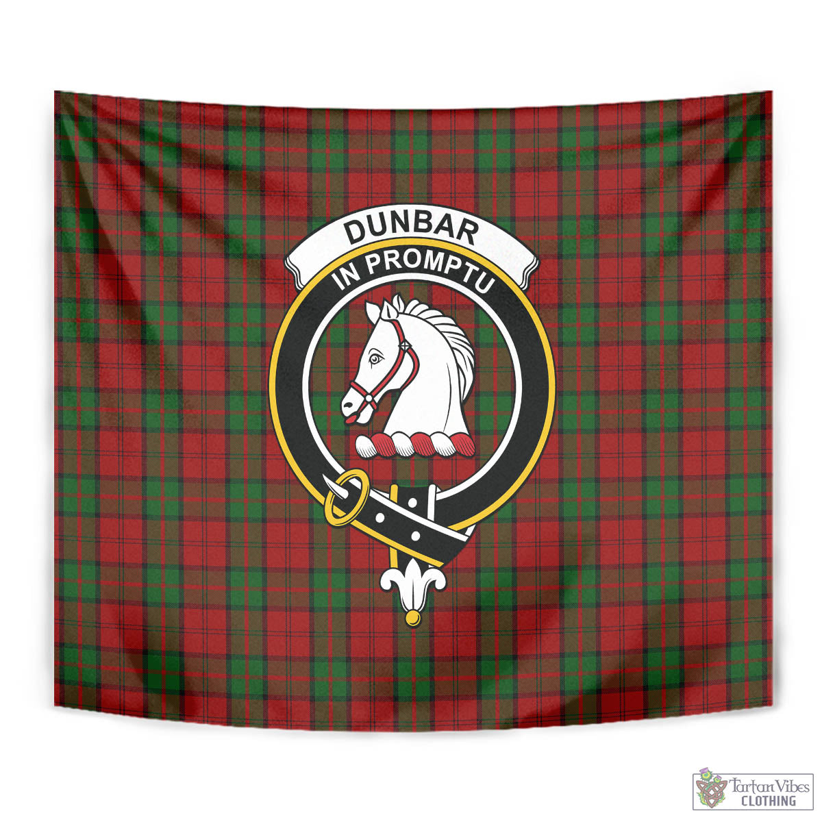 Tartan Vibes Clothing Dunbar Tartan Tapestry Wall Hanging and Home Decor for Room with Family Crest