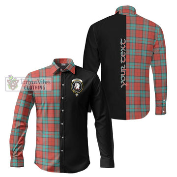 Dunbar Ancient Tartan Long Sleeve Button Shirt with Family Crest and Half Of Me Style