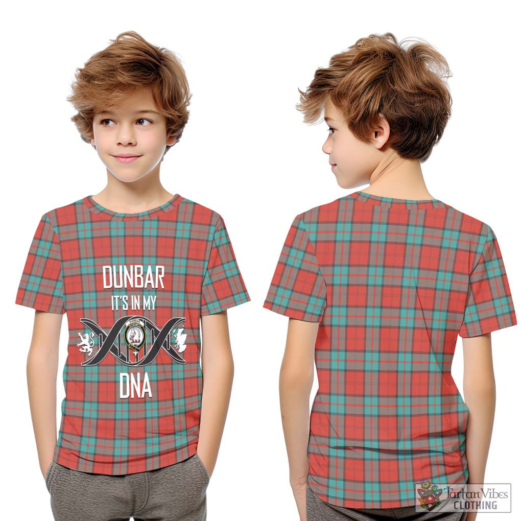 Dunbar Ancient Tartan Kid T-Shirt with Family Crest DNA In Me Style Youth XL Size14 - Tartanvibesclothing Shop