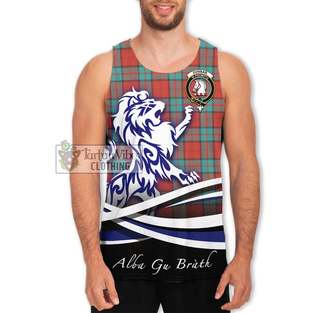 Dunbar Ancient Tartan Men's Tank Top with Alba Gu Brath Regal Lion Emblem Men - Tartanvibesclothing Shop