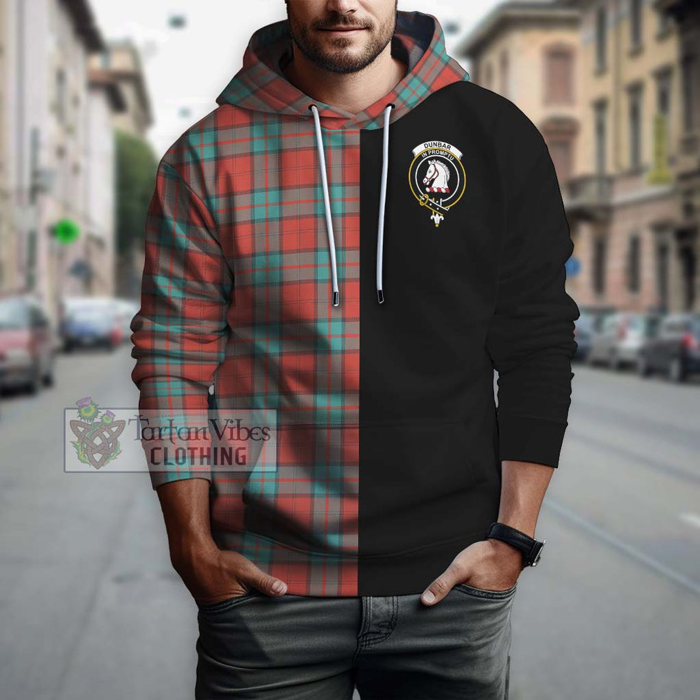 Dunbar Ancient Tartan Hoodie with Family Crest and Half Of Me Style Zip Hoodie - Tartanvibesclothing Shop