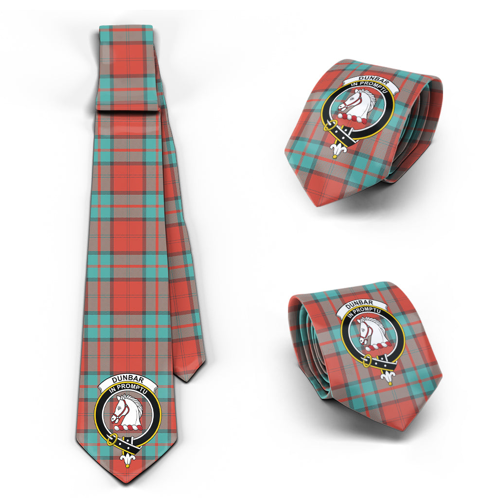 Dunbar Ancient Tartan Classic Necktie with Family Crest Necktie One Size - Tartan Vibes Clothing